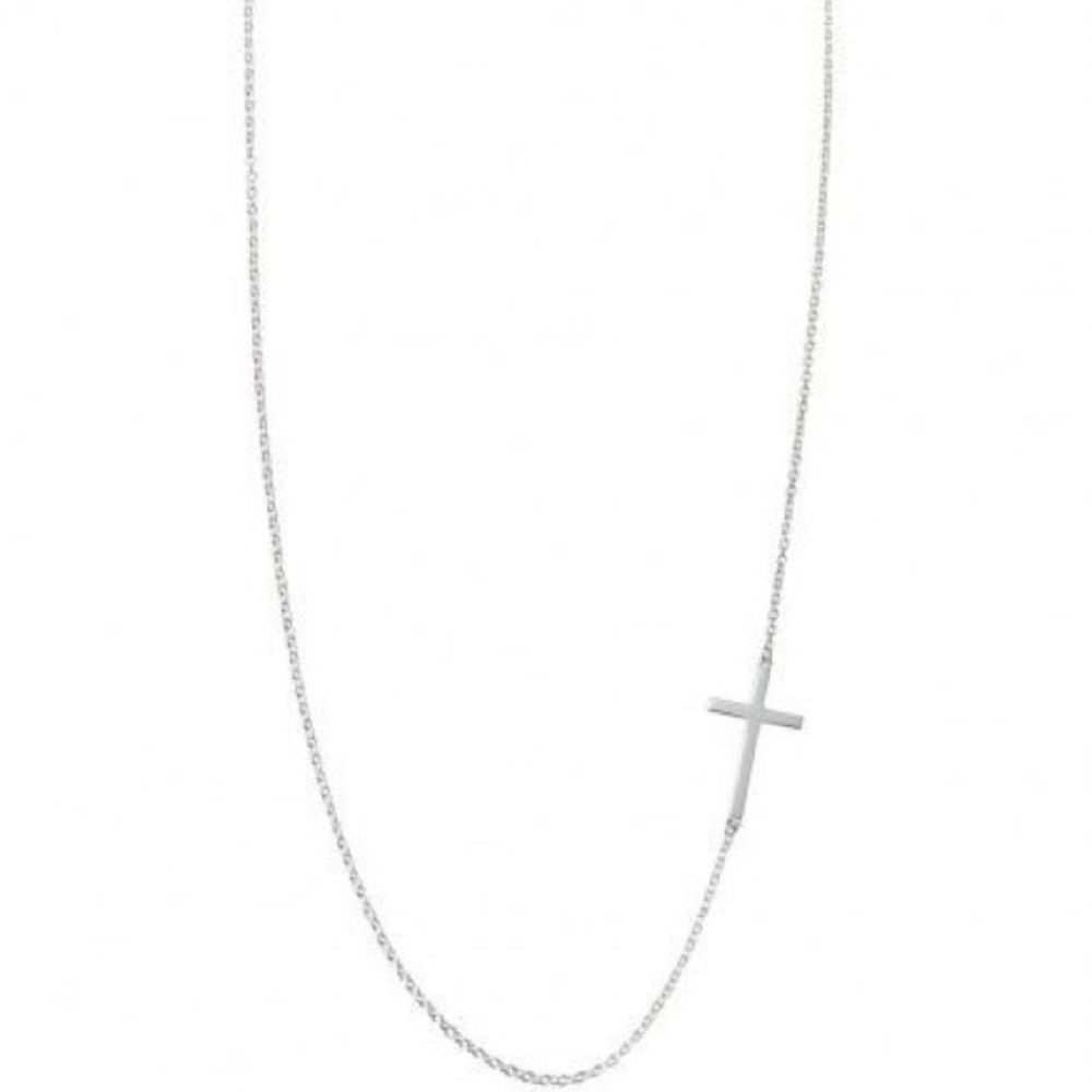 Stella & Dot Silver Cross Necklace